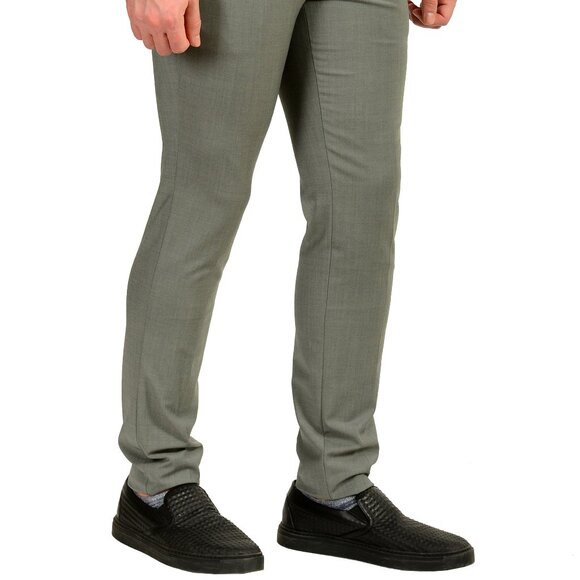 Hugo Boss Men's "Hesten232X" Extra Slim Fit Gray Wool Dress Pants US 32R IT 48 - Picture 2 of 5